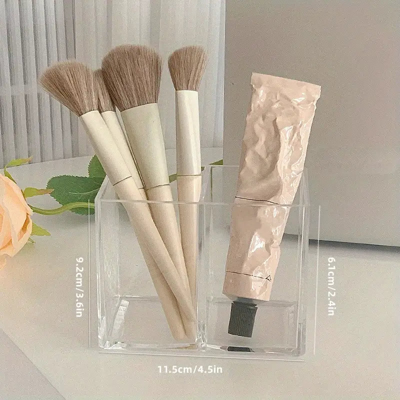 Clear Makeup Brush Holder and Cosmetic Organizer Box