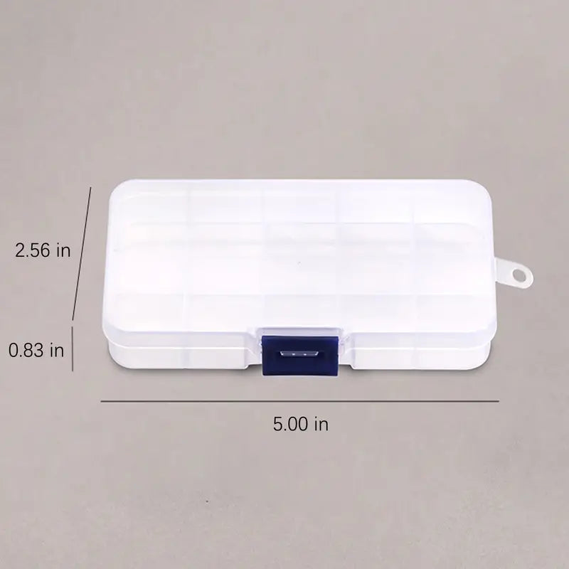 Clear 10-Grid Portable Jewelry Organizer Box