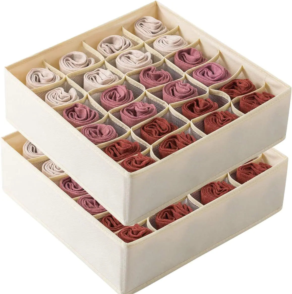 Foldable 24-Grid Drawer Organizer for Socks and Lingerie