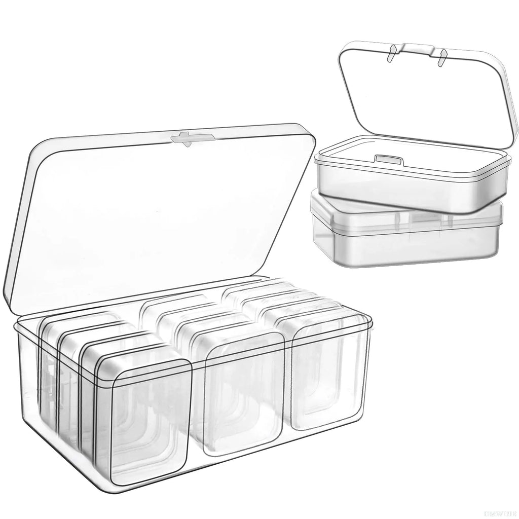 12 Pack Clear Plastic Storage Box Organizer Set