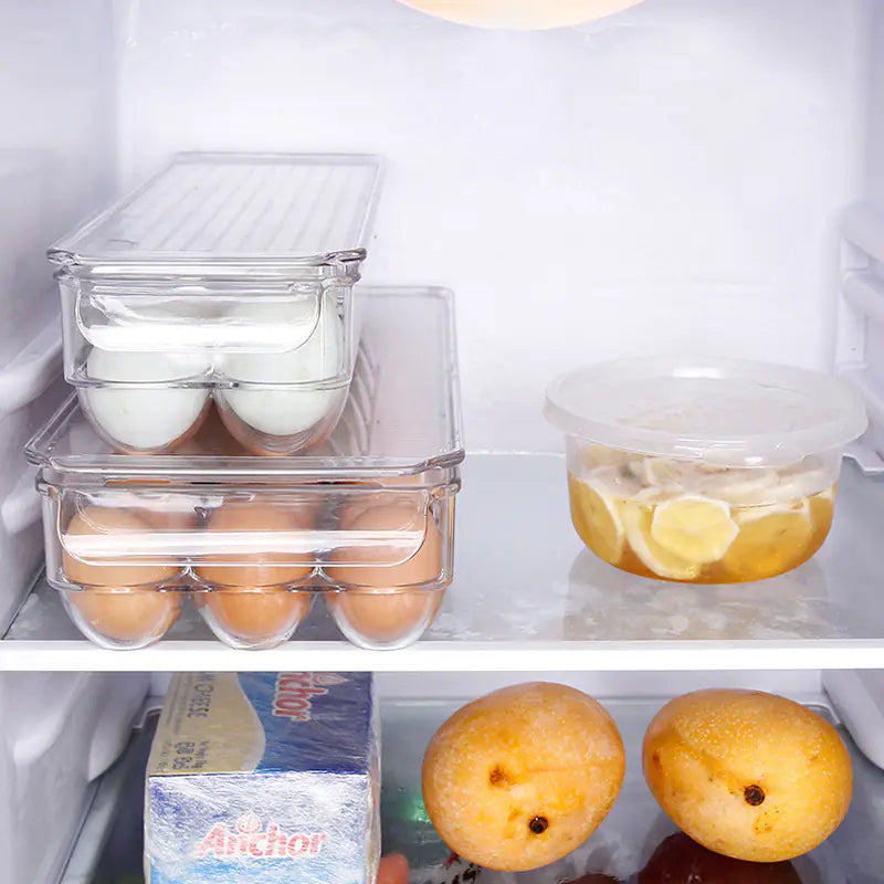 Plastic Egg Crisper Box - Transparent Refrigerator Drawer