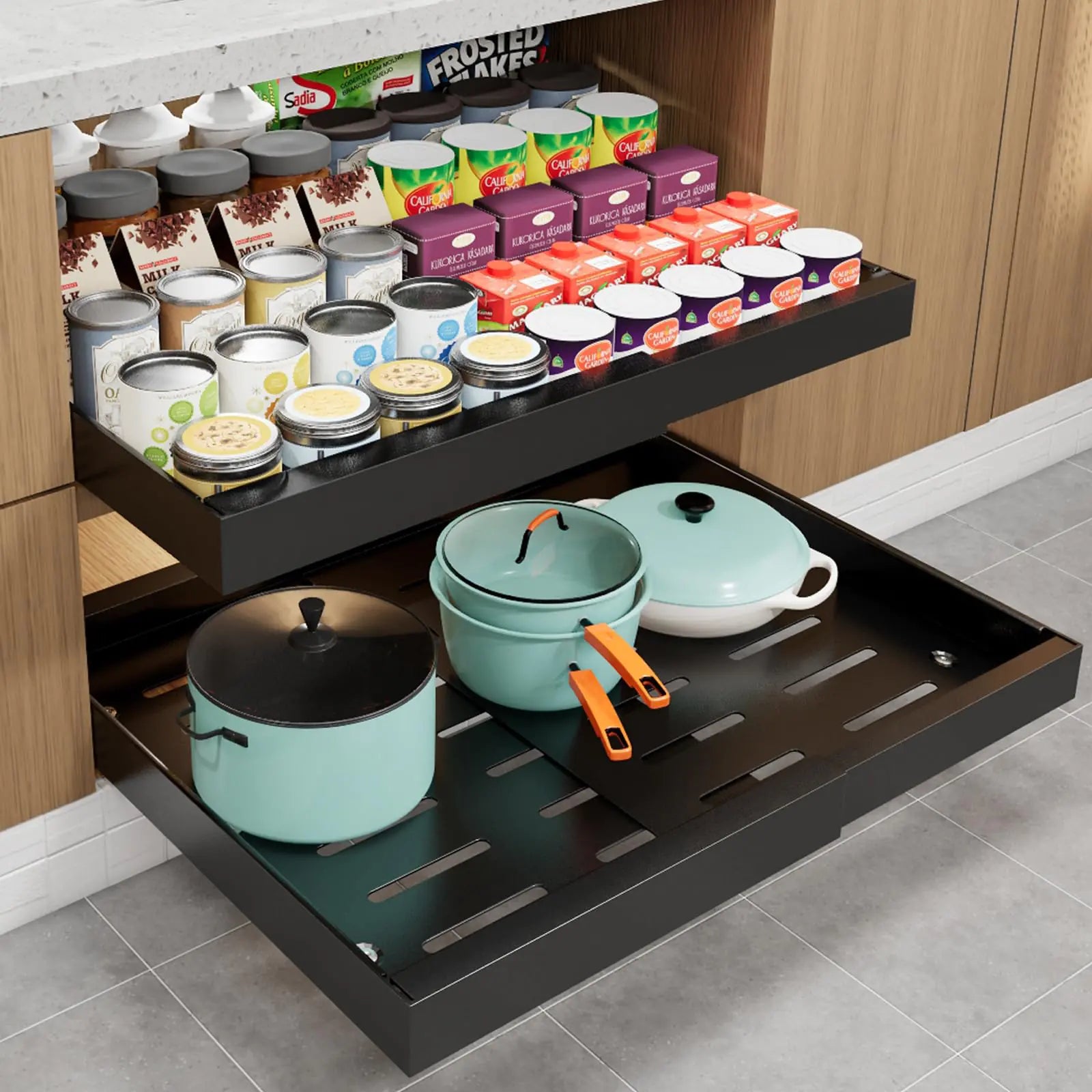 Pull Out Cabinet Organizer Expandable(12.4"-20.4")
