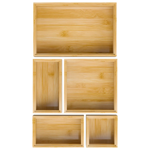 5-Piece Bamboo Drawer Organizer Set
