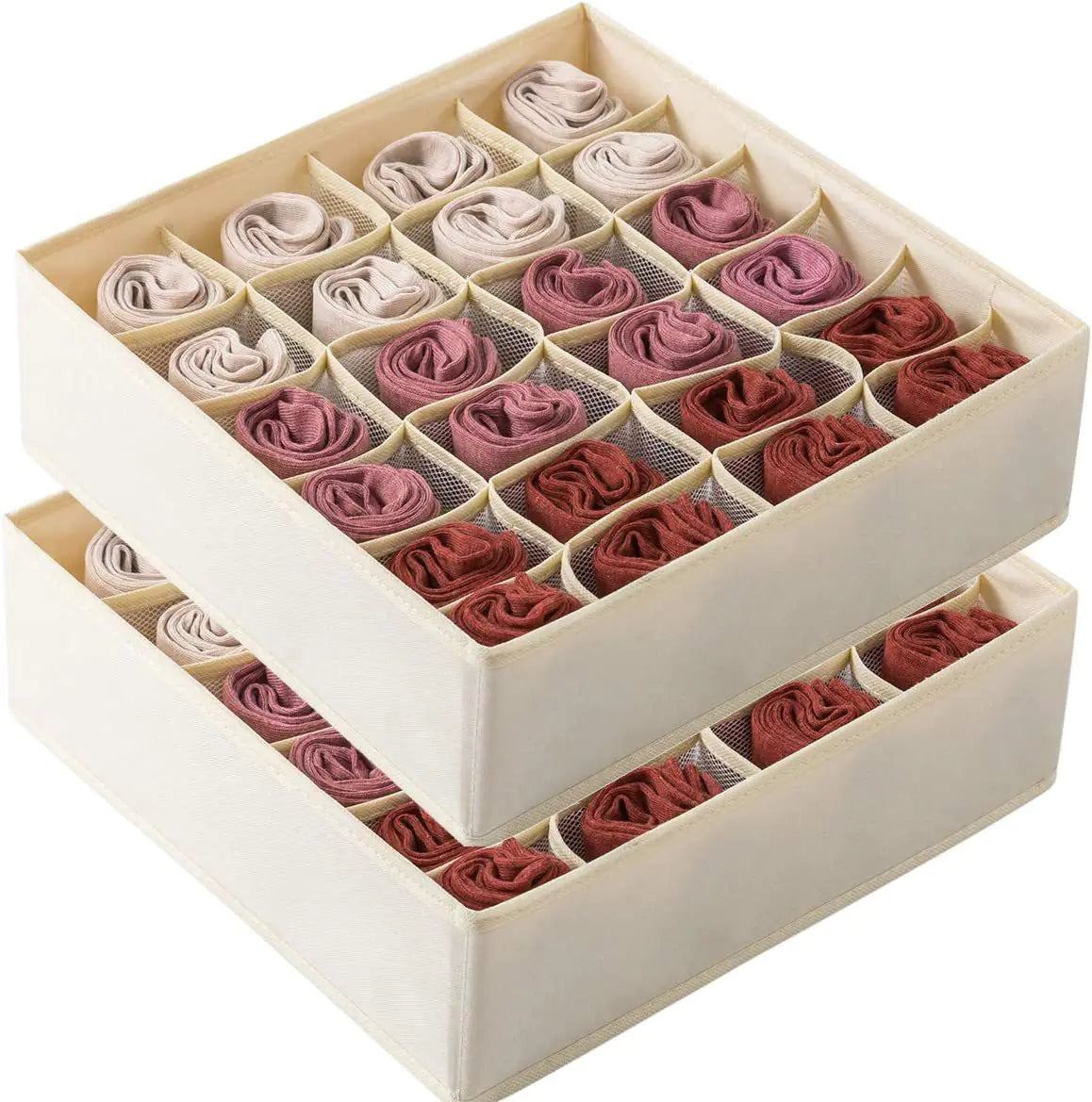 Foldable 24-Grid Drawer Organizer for Socks and Lingerie