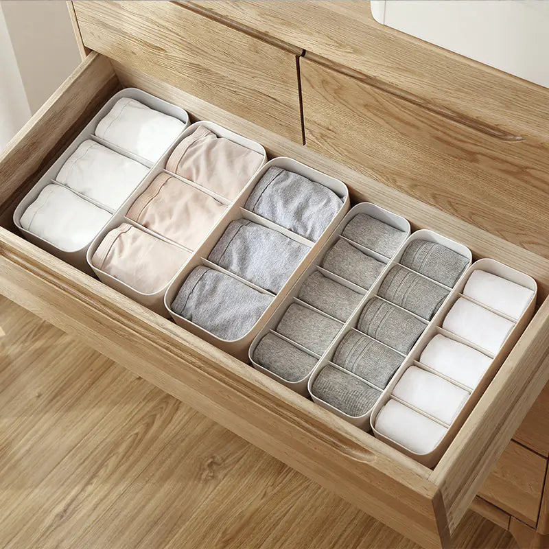 Stackable Plastic Drawer Organizer for Socks and Underwear