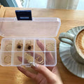 Clear 10-Grid Portable Jewelry Organizer Box