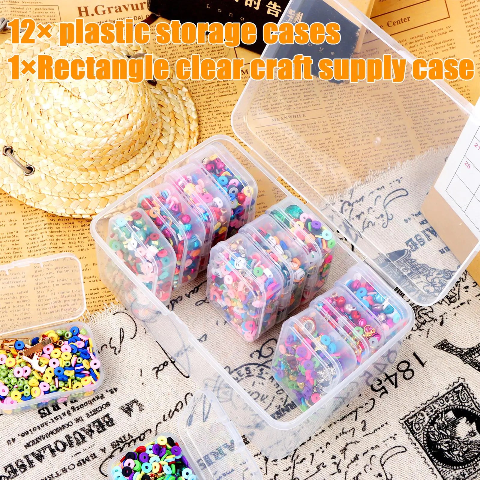 12 Pack Clear Plastic Storage Box Organizer Set