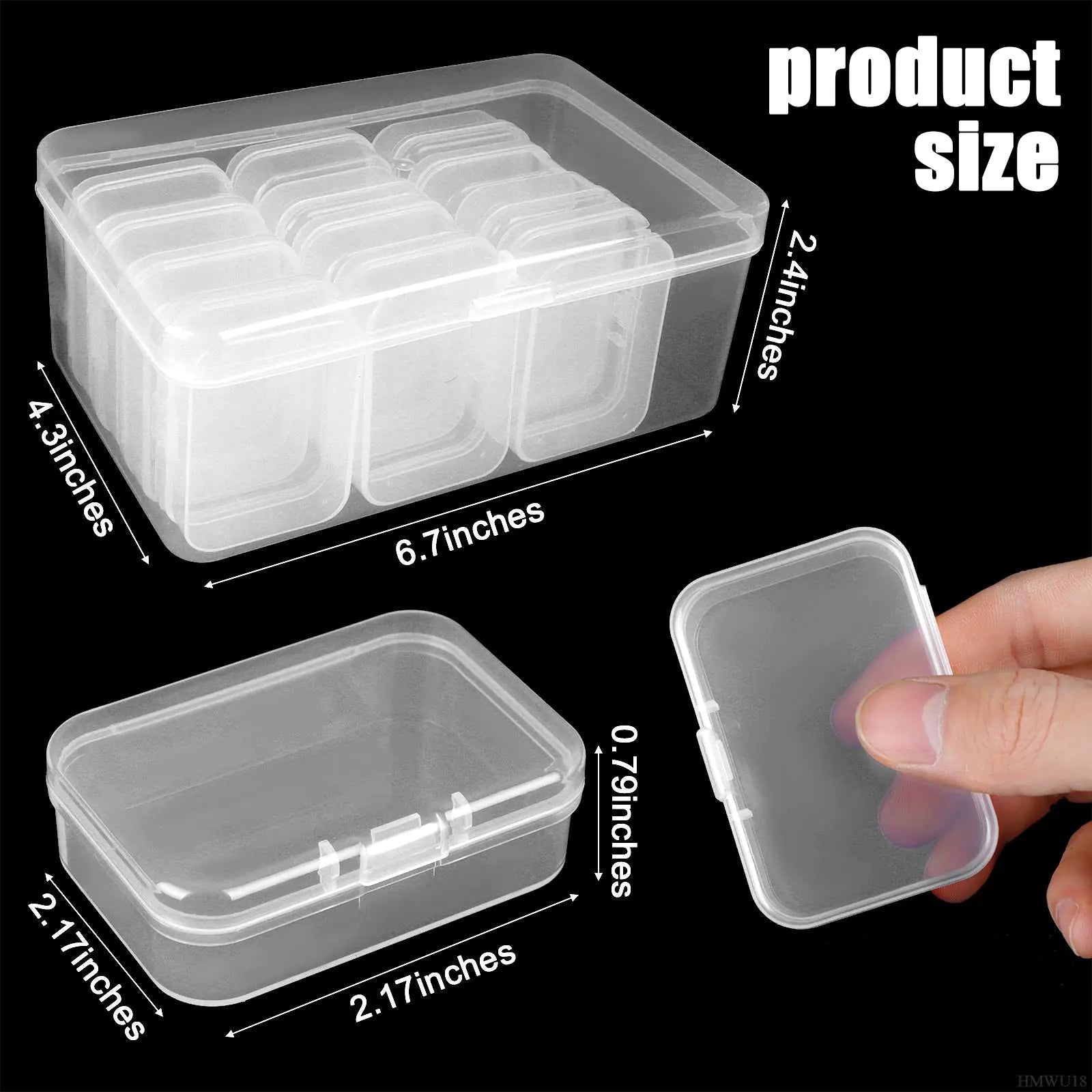 12 Pack Clear Plastic Storage Box Organizer Set