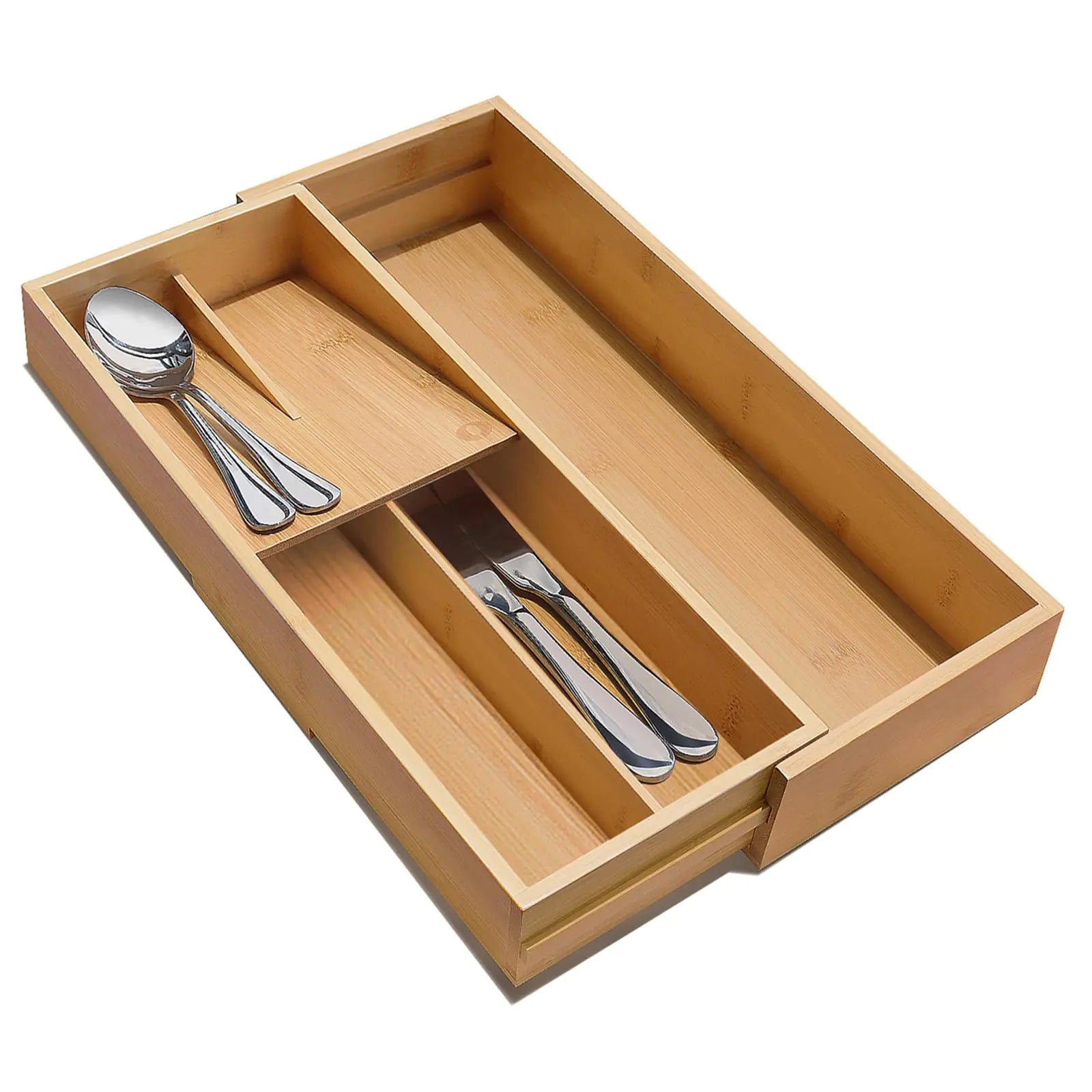 Expandable Bamboo Kitchen Drawer Organizer