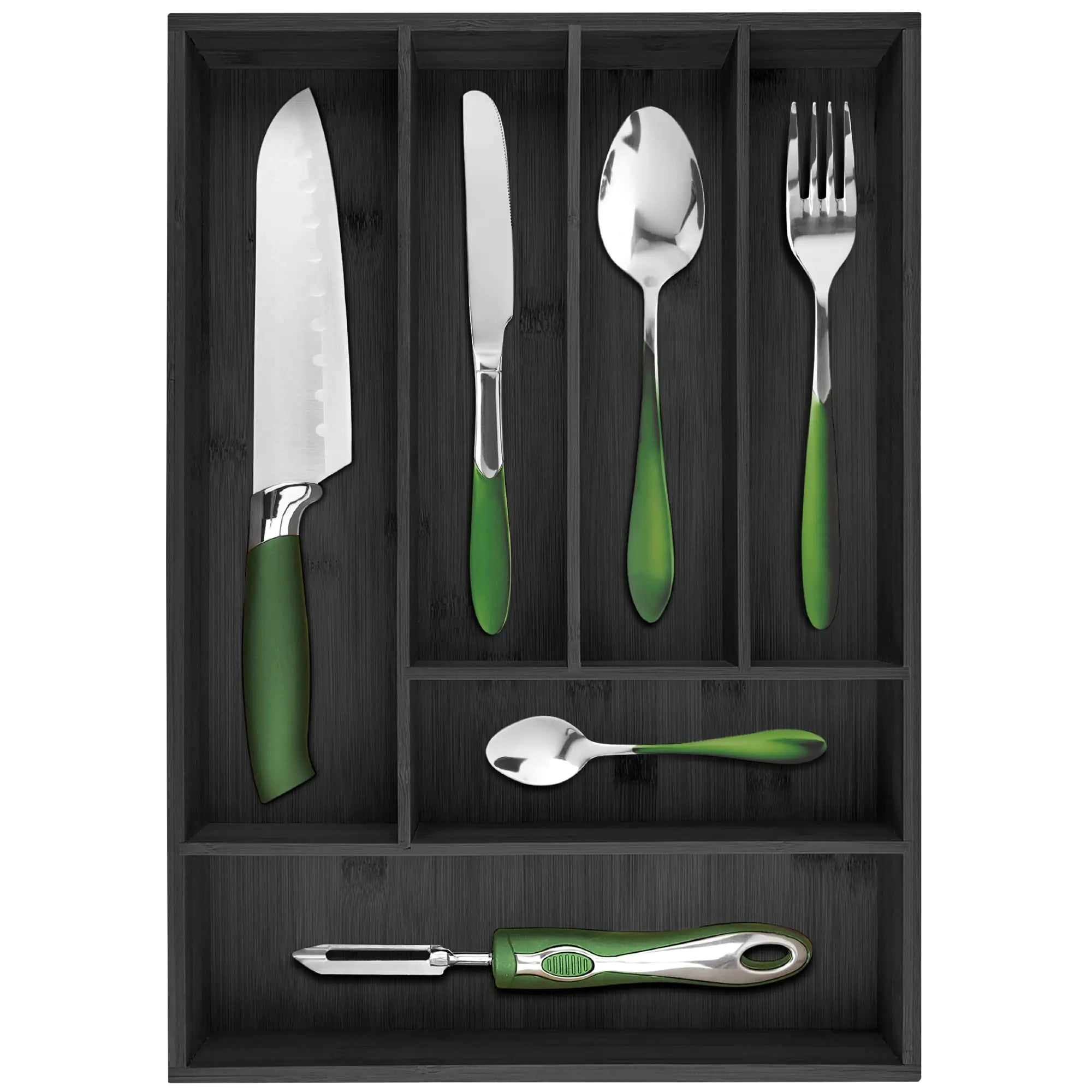 Pristine Bamboo silverware tray organizer